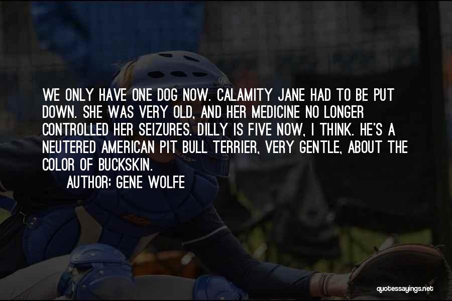 Gene Wolfe Quotes: We Only Have One Dog Now. Calamity Jane Had To Be Put Down. She Was Very Old, And Her Medicine