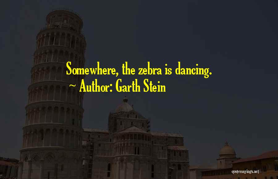 Garth Stein Quotes: Somewhere, The Zebra Is Dancing.