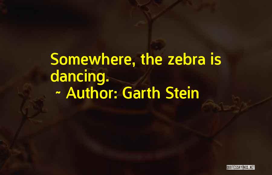 Garth Stein Quotes: Somewhere, The Zebra Is Dancing.
