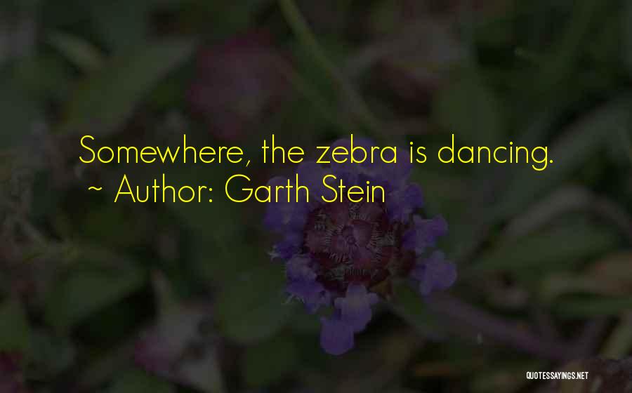 Garth Stein Quotes: Somewhere, The Zebra Is Dancing.