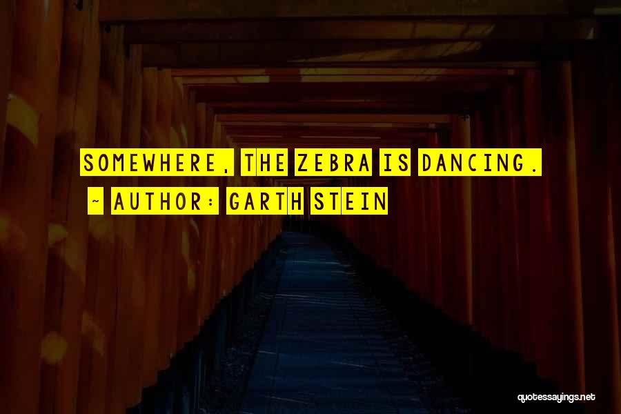 Garth Stein Quotes: Somewhere, The Zebra Is Dancing.