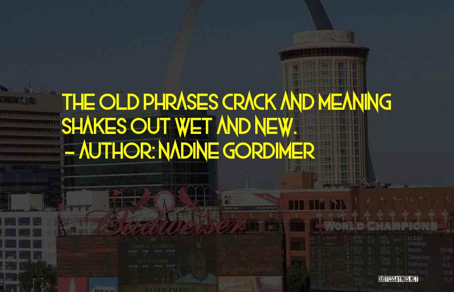 Nadine Gordimer Quotes: The Old Phrases Crack And Meaning Shakes Out Wet And New.