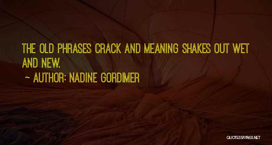 Nadine Gordimer Quotes: The Old Phrases Crack And Meaning Shakes Out Wet And New.