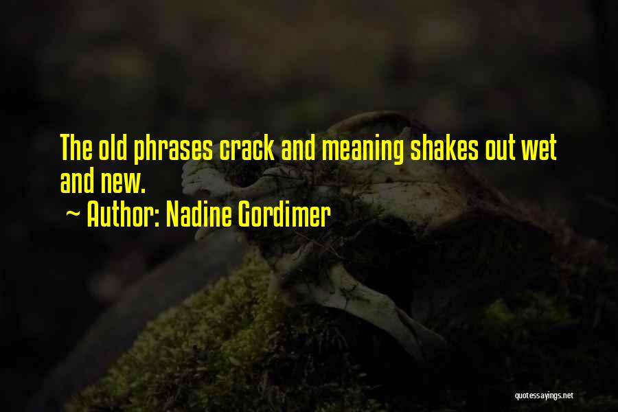 Nadine Gordimer Quotes: The Old Phrases Crack And Meaning Shakes Out Wet And New.