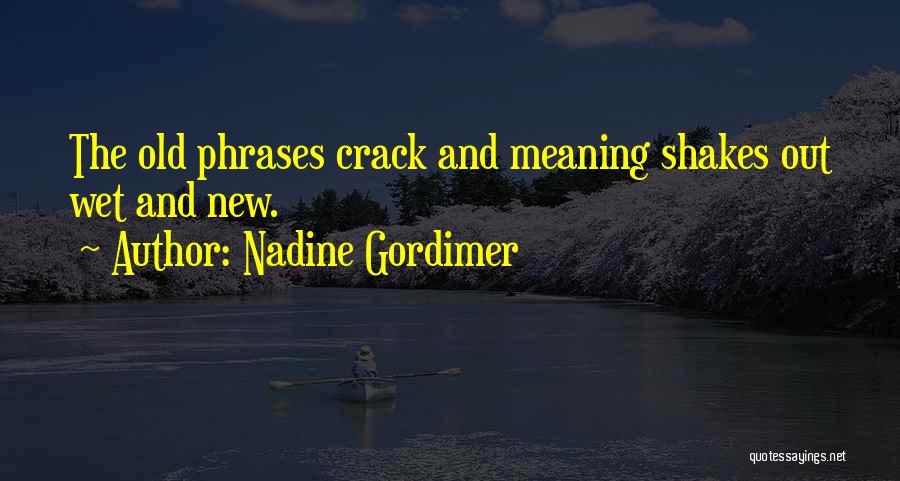 Nadine Gordimer Quotes: The Old Phrases Crack And Meaning Shakes Out Wet And New.