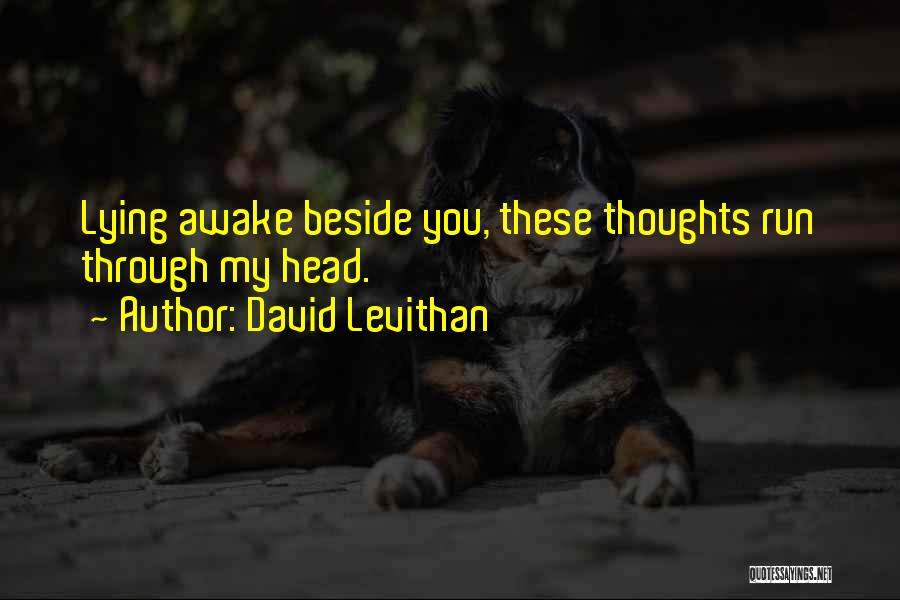 David Levithan Quotes: Lying Awake Beside You, These Thoughts Run Through My Head.