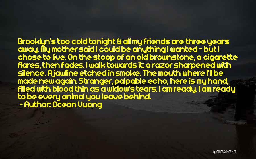 Ocean Vuong Quotes: Brooklyn's Too Cold Tonight & All My Friends Are Three Years Away. My Mother Said I Could Be Anything I