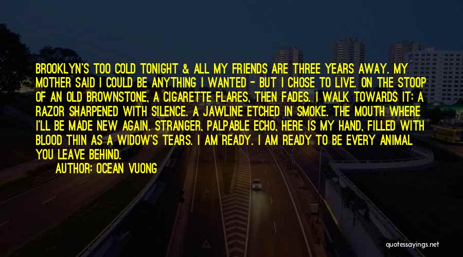 Ocean Vuong Quotes: Brooklyn's Too Cold Tonight & All My Friends Are Three Years Away. My Mother Said I Could Be Anything I