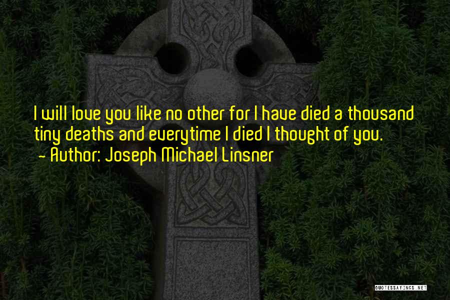 Joseph Michael Linsner Quotes: I Will Love You Like No Other For I Have Died A Thousand Tiny Deaths And Everytime I Died I