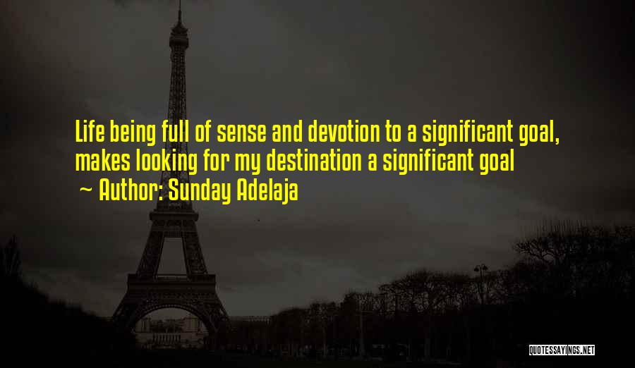 Sunday Adelaja Quotes: Life Being Full Of Sense And Devotion To A Significant Goal, Makes Looking For My Destination A Significant Goal
