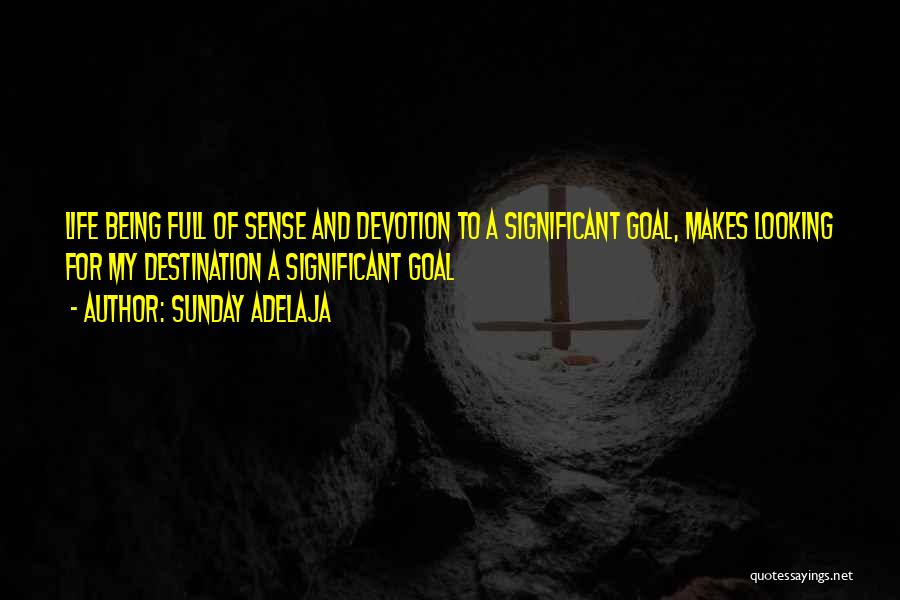 Sunday Adelaja Quotes: Life Being Full Of Sense And Devotion To A Significant Goal, Makes Looking For My Destination A Significant Goal