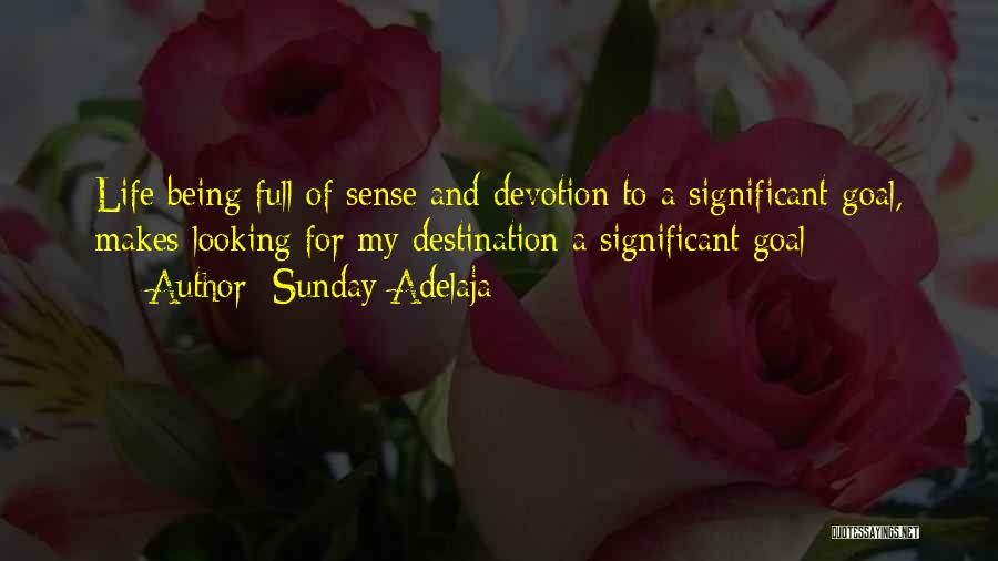 Sunday Adelaja Quotes: Life Being Full Of Sense And Devotion To A Significant Goal, Makes Looking For My Destination A Significant Goal