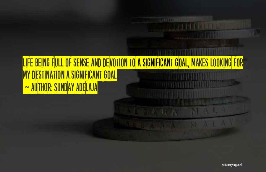Sunday Adelaja Quotes: Life Being Full Of Sense And Devotion To A Significant Goal, Makes Looking For My Destination A Significant Goal