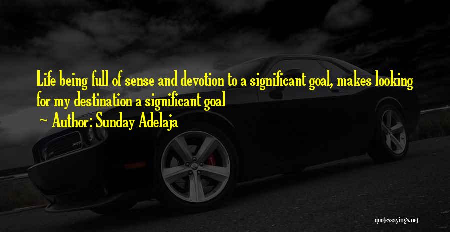Sunday Adelaja Quotes: Life Being Full Of Sense And Devotion To A Significant Goal, Makes Looking For My Destination A Significant Goal