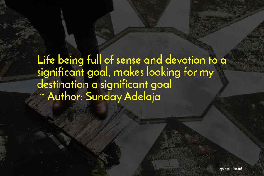 Sunday Adelaja Quotes: Life Being Full Of Sense And Devotion To A Significant Goal, Makes Looking For My Destination A Significant Goal