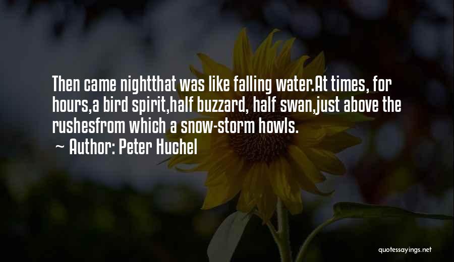 Peter Huchel Quotes: Then Came Nightthat Was Like Falling Water.at Times, For Hours,a Bird Spirit,half Buzzard, Half Swan,just Above The Rushesfrom Which A