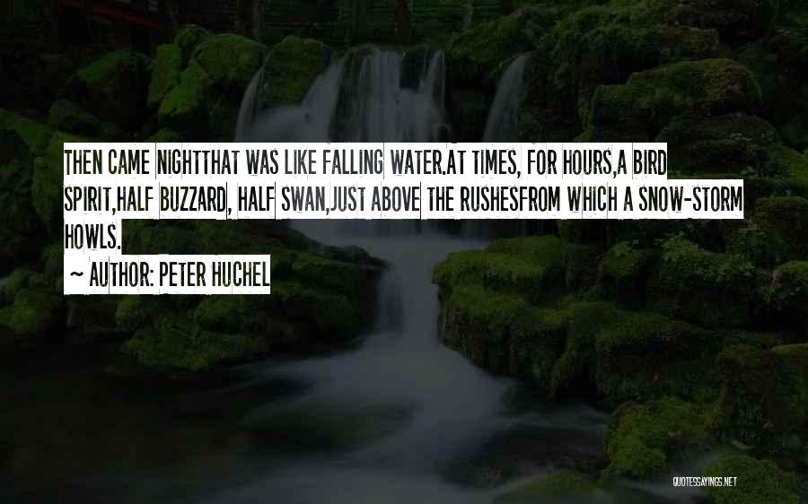 Peter Huchel Quotes: Then Came Nightthat Was Like Falling Water.at Times, For Hours,a Bird Spirit,half Buzzard, Half Swan,just Above The Rushesfrom Which A