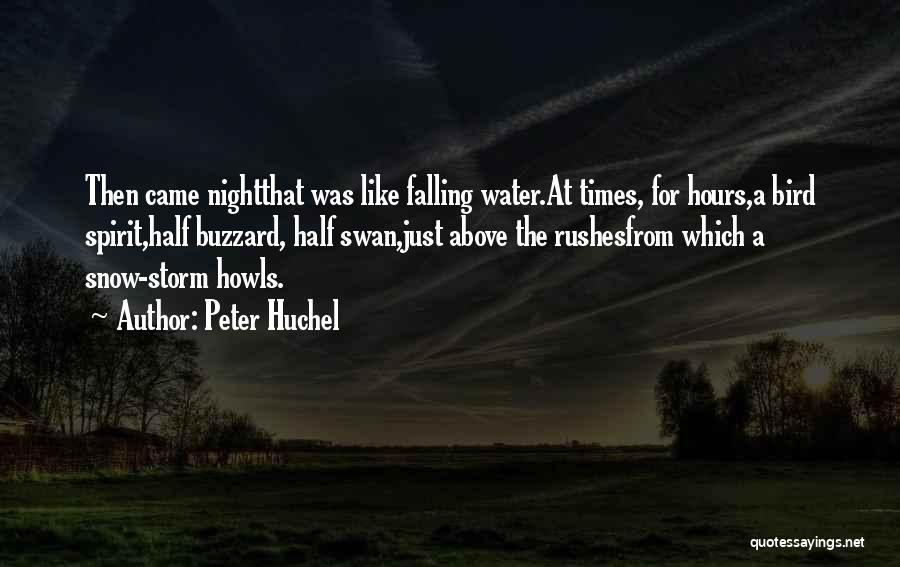 Peter Huchel Quotes: Then Came Nightthat Was Like Falling Water.at Times, For Hours,a Bird Spirit,half Buzzard, Half Swan,just Above The Rushesfrom Which A