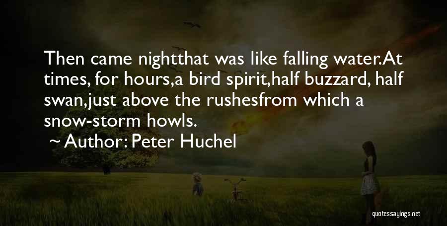 Peter Huchel Quotes: Then Came Nightthat Was Like Falling Water.at Times, For Hours,a Bird Spirit,half Buzzard, Half Swan,just Above The Rushesfrom Which A