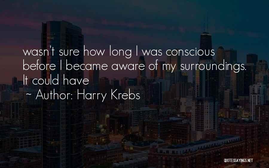 Harry Krebs Quotes: Wasn't Sure How Long I Was Conscious Before I Became Aware Of My Surroundings. It Could Have