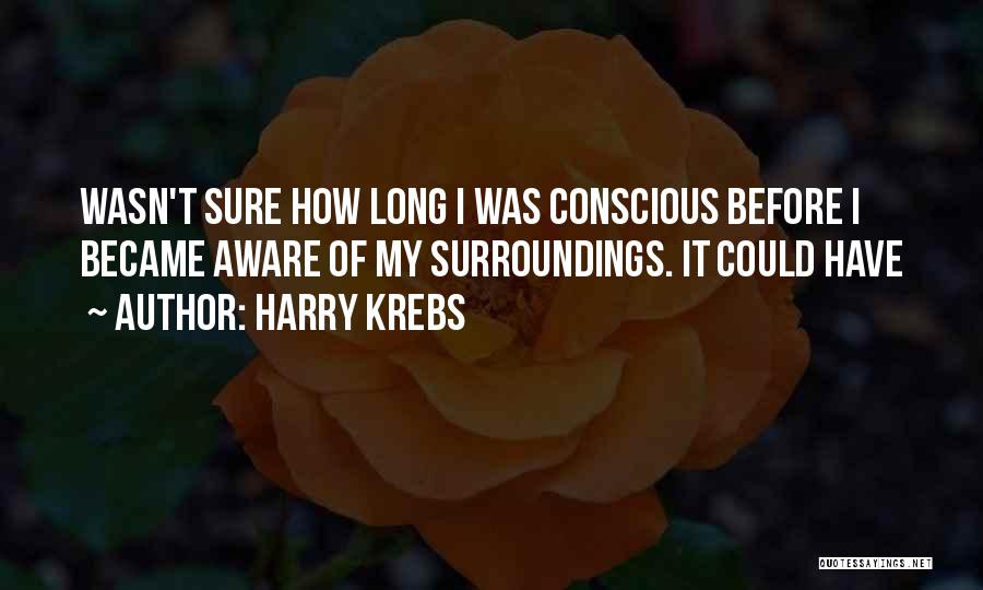 Harry Krebs Quotes: Wasn't Sure How Long I Was Conscious Before I Became Aware Of My Surroundings. It Could Have