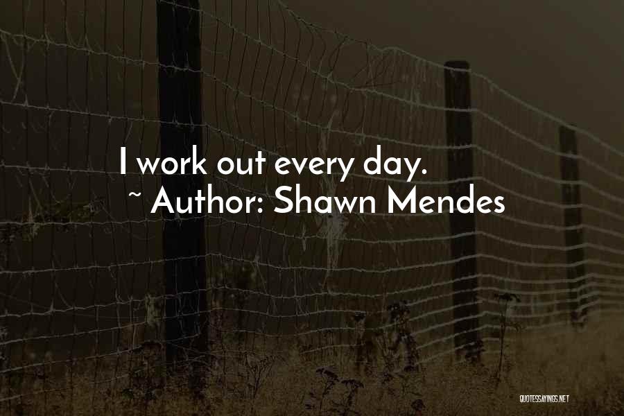 Shawn Mendes Quotes: I Work Out Every Day.