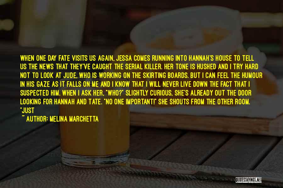 Melina Marchetta Quotes: When One Day Fate Visits Us Again, Jessa Comes Running Into Hannah's House To Tell Us The News That They've