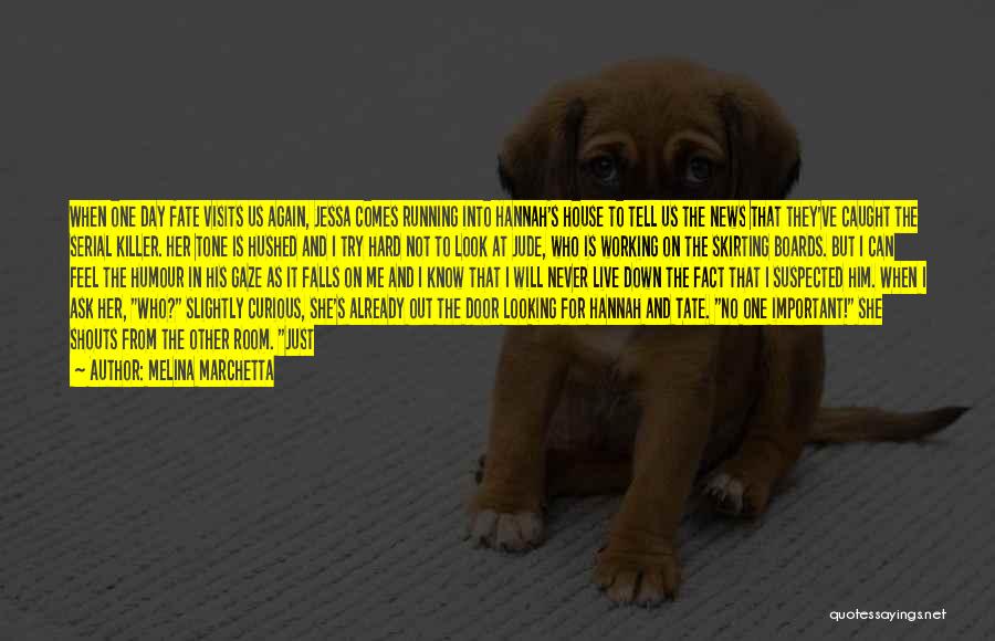 Melina Marchetta Quotes: When One Day Fate Visits Us Again, Jessa Comes Running Into Hannah's House To Tell Us The News That They've