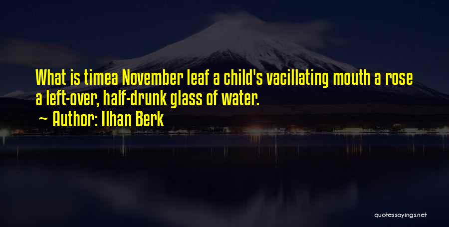 Ilhan Berk Quotes: What Is Timea November Leaf A Child's Vacillating Mouth A Rose A Left-over, Half-drunk Glass Of Water.