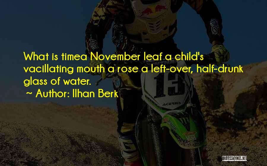 Ilhan Berk Quotes: What Is Timea November Leaf A Child's Vacillating Mouth A Rose A Left-over, Half-drunk Glass Of Water.