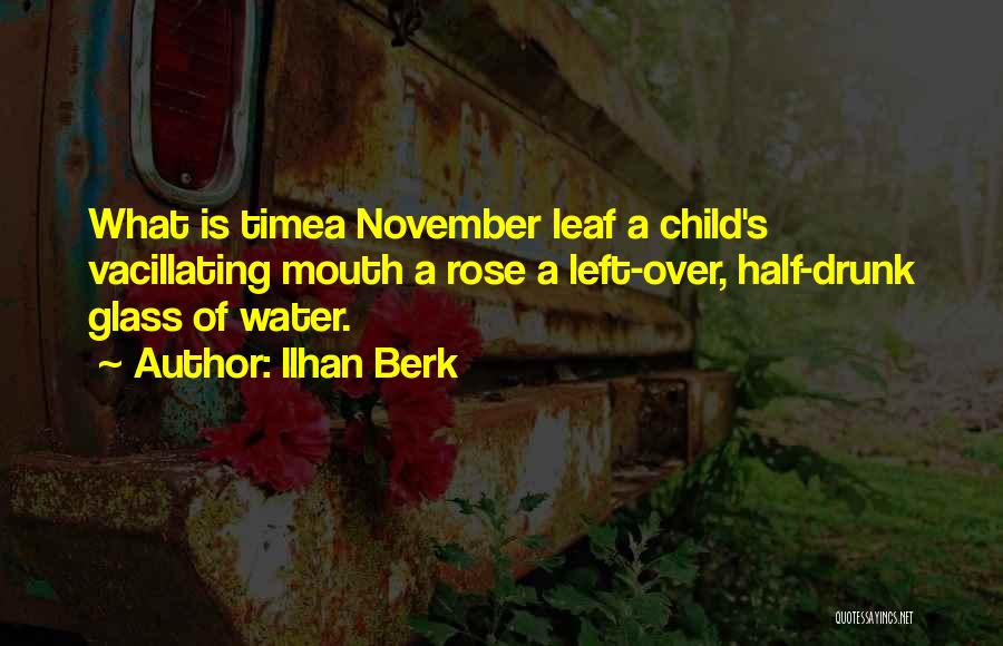 Ilhan Berk Quotes: What Is Timea November Leaf A Child's Vacillating Mouth A Rose A Left-over, Half-drunk Glass Of Water.