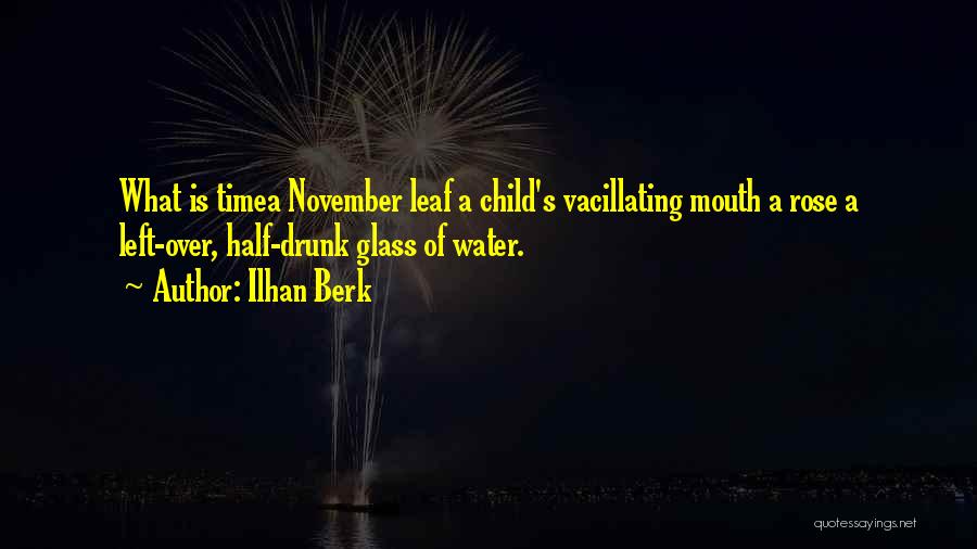 Ilhan Berk Quotes: What Is Timea November Leaf A Child's Vacillating Mouth A Rose A Left-over, Half-drunk Glass Of Water.