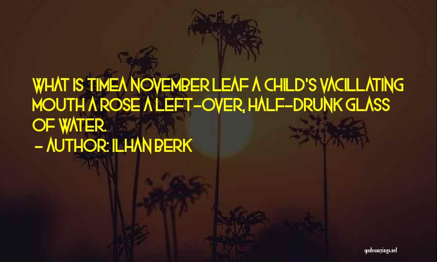 Ilhan Berk Quotes: What Is Timea November Leaf A Child's Vacillating Mouth A Rose A Left-over, Half-drunk Glass Of Water.