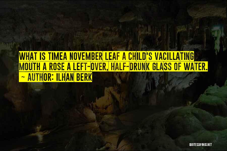 Ilhan Berk Quotes: What Is Timea November Leaf A Child's Vacillating Mouth A Rose A Left-over, Half-drunk Glass Of Water.