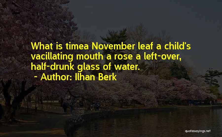 Ilhan Berk Quotes: What Is Timea November Leaf A Child's Vacillating Mouth A Rose A Left-over, Half-drunk Glass Of Water.