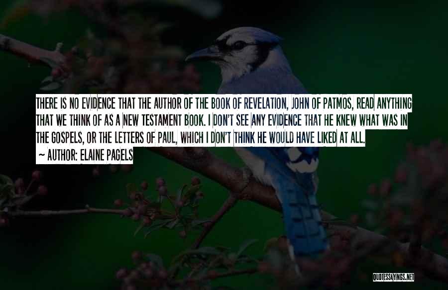 Elaine Pagels Quotes: There Is No Evidence That The Author Of The Book Of Revelation, John Of Patmos, Read Anything That We Think