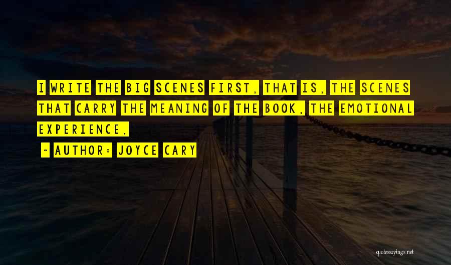 Joyce Cary Quotes: I Write The Big Scenes First, That Is, The Scenes That Carry The Meaning Of The Book, The Emotional Experience.