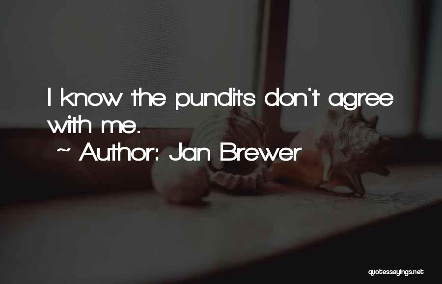 Jan Brewer Quotes: I Know The Pundits Don't Agree With Me.