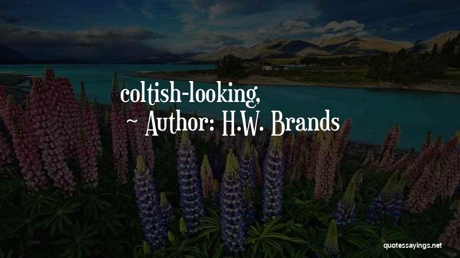 H.W. Brands Quotes: Coltish-looking,