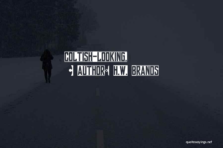 H.W. Brands Quotes: Coltish-looking,