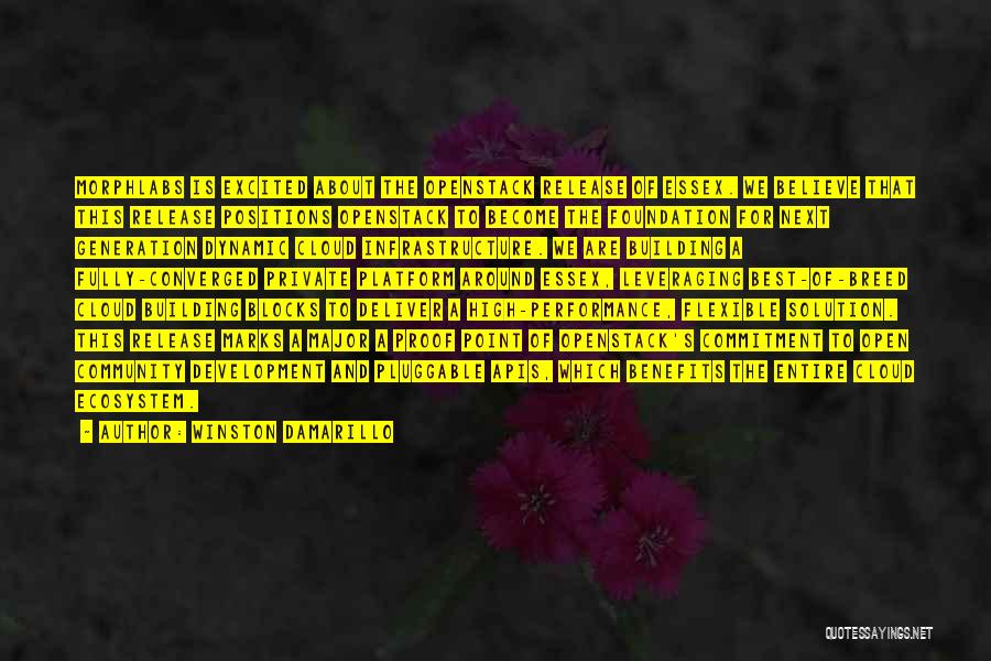 Winston Damarillo Quotes: Morphlabs Is Excited About The Openstack Release Of Essex. We Believe That This Release Positions Openstack To Become The Foundation