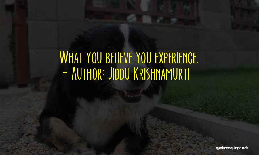Jiddu Krishnamurti Quotes: What You Believe You Experience.