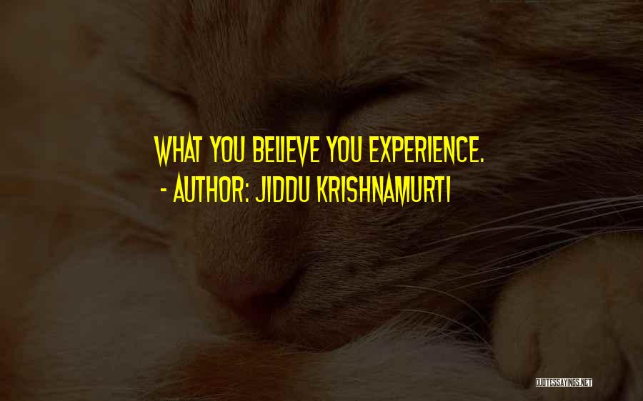 Jiddu Krishnamurti Quotes: What You Believe You Experience.