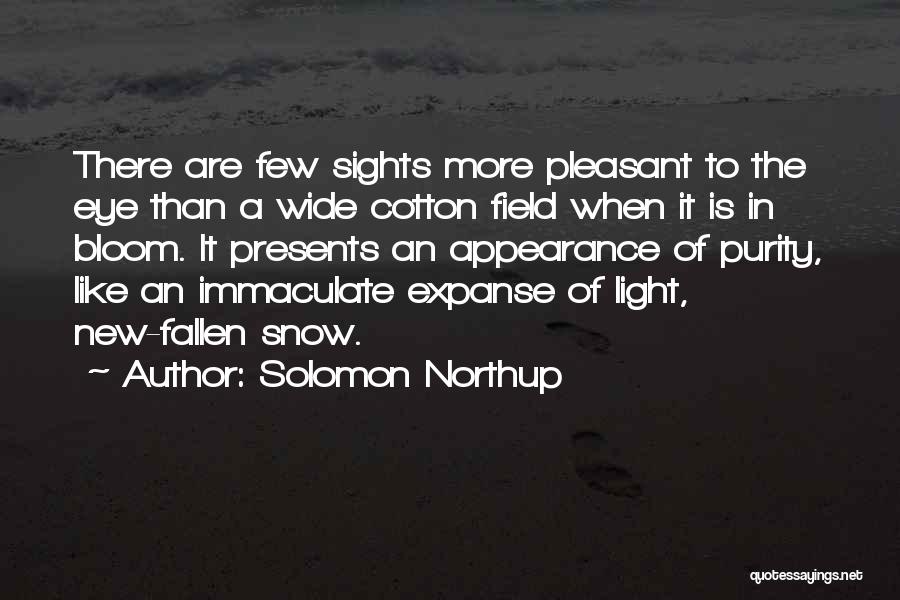 Solomon Northup Quotes: There Are Few Sights More Pleasant To The Eye Than A Wide Cotton Field When It Is In Bloom. It