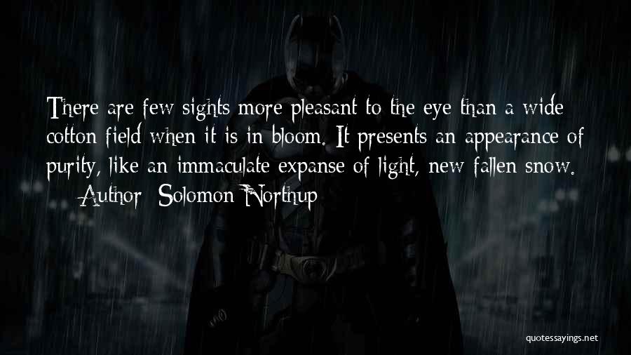 Solomon Northup Quotes: There Are Few Sights More Pleasant To The Eye Than A Wide Cotton Field When It Is In Bloom. It