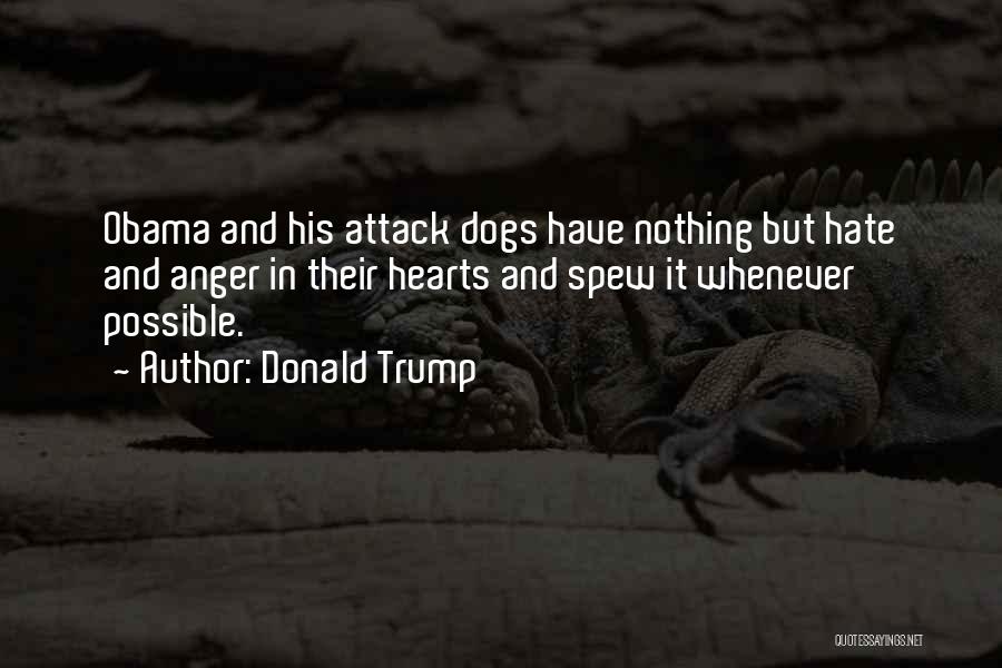 Donald Trump Quotes: Obama And His Attack Dogs Have Nothing But Hate And Anger In Their Hearts And Spew It Whenever Possible.