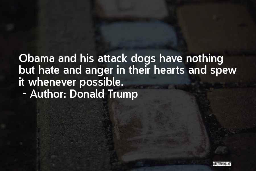 Donald Trump Quotes: Obama And His Attack Dogs Have Nothing But Hate And Anger In Their Hearts And Spew It Whenever Possible.