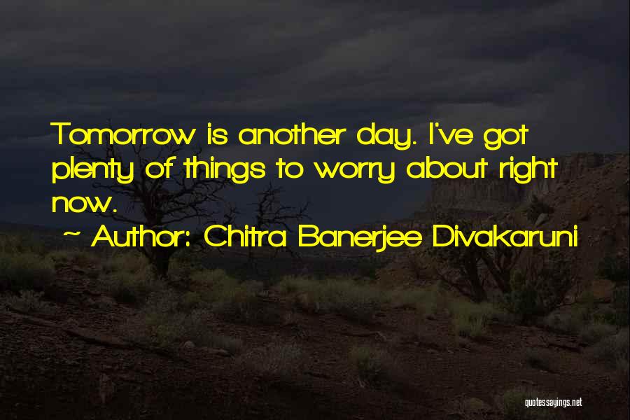 Chitra Banerjee Divakaruni Quotes: Tomorrow Is Another Day. I've Got Plenty Of Things To Worry About Right Now.