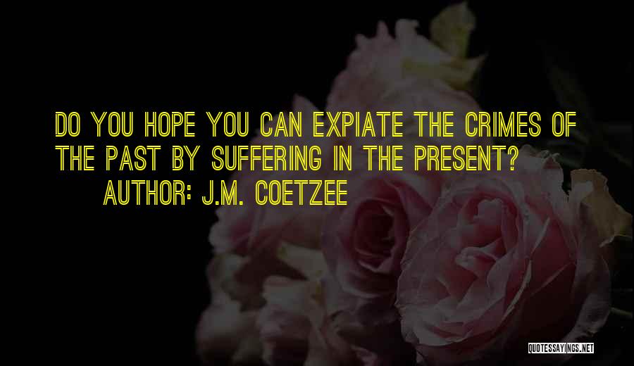 J.M. Coetzee Quotes: Do You Hope You Can Expiate The Crimes Of The Past By Suffering In The Present?