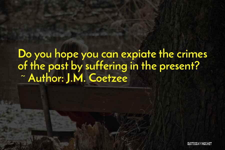 J.M. Coetzee Quotes: Do You Hope You Can Expiate The Crimes Of The Past By Suffering In The Present?